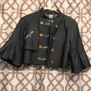 Cropped Sally Tseng jacket with bell sleeves